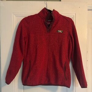 LL Bean Women's XS Petite Sweater Fleece Pullover – Red